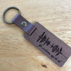 Life's An Adventure, Enjoy The Ride Soundwave Wooden Keychain